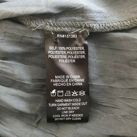 CURRENT AIR Los Angeles Gigot Sleeve Top Sz Small Olive Green Silky Crinkle - Picture 7 of 7